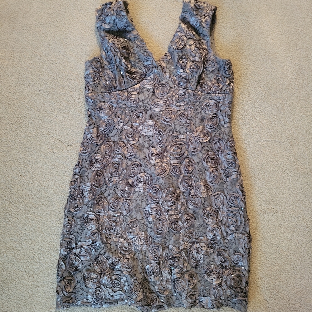 Gray silver short dress